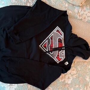 Gildan Black and Red Superman Logo Men's Sweater